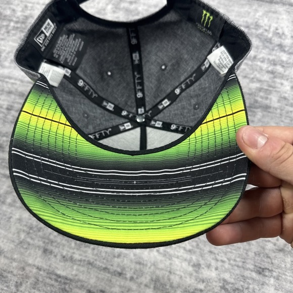 New Era 9FIFTY Monster Energy Hat Men's Adjustable Grey Black Neon Green Cap - Picture 6 of 9